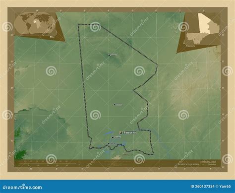 Timbuktu, Mali. Physical. Labelled Points of Cities Stock Illustration ...