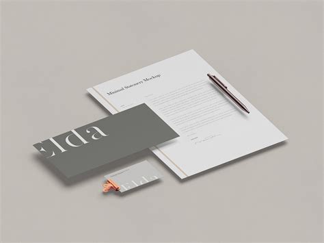 Free Isometric Simple Stationery Mockup PSD - Good Mockups