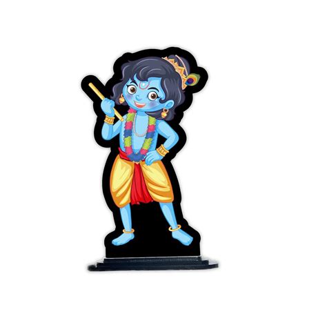 Buy SIGNOOGLE Little Krishna Printed Wooden Car Dashboard Accessories ...