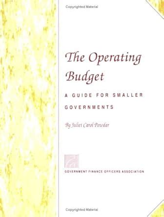 Buy Operating Budget: A Guide for Smaller Governments Book Online at ...