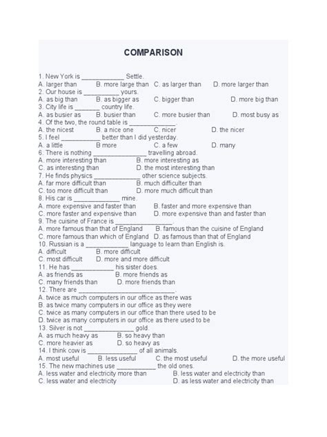 Image result for Comparison Test Exercises