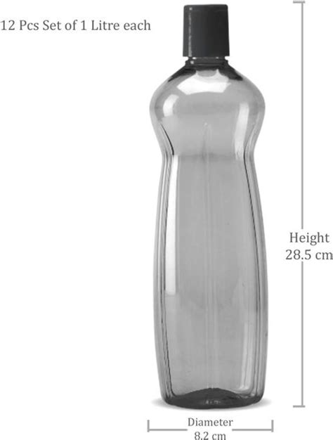 MILTON Pacific 1000 Pet Water Bottles, 1 Litre Each, Set of 12, Grey ...