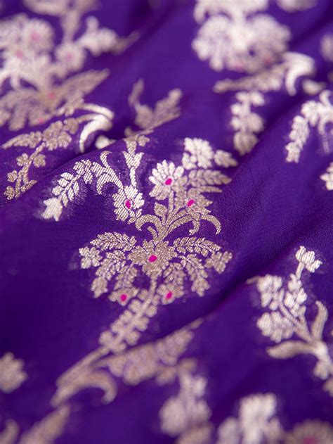 Handwoven Purple Georgette Fabric