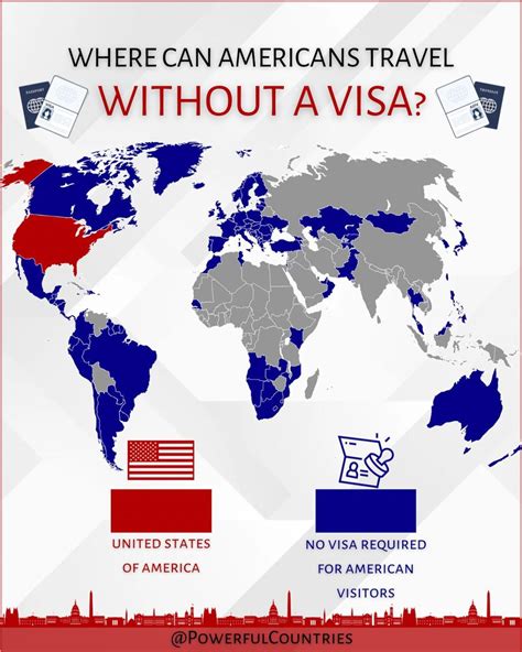 Countries where American citizens can travel to... - Maps on the Web