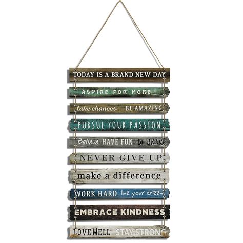 Inspirational Wall Art Motivational Wall Hanging Plaque Rustic Quotes ...