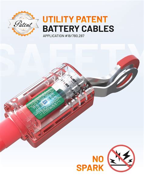 Ampeak 6 AWG 3FT Safety Battery Cables with Slipcover