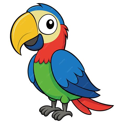 Premium Vector | Illustration of cute parrot cartoon
