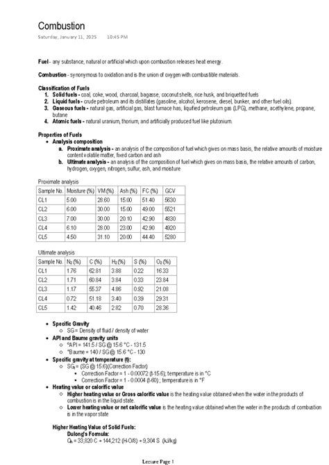 Combustion of Fuels: Analysis and Calculations for ASME 2025 - Studocu