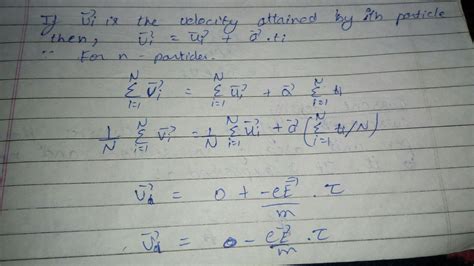 Derive an expression for drift velocity of electrons in a conductor.Hence deduce ohm's law ...