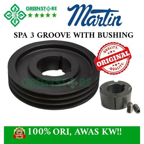 Jual PULLEY MARTIN SPA 180 3 GROOVE WITH BUSHING 2517 MAX BORE 60MM ...