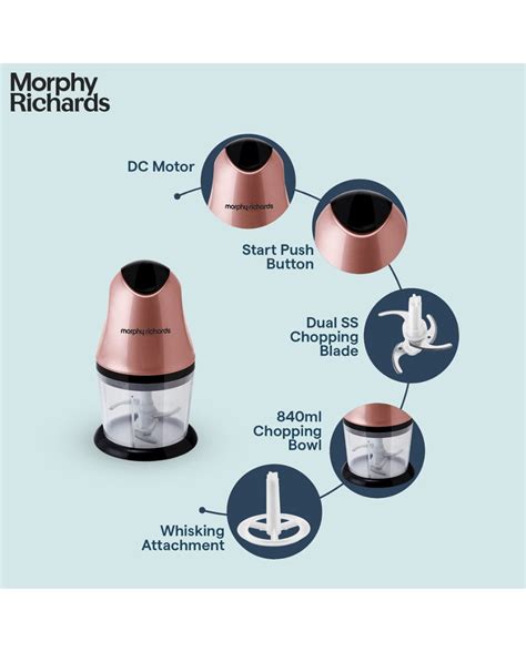 Morphy Richards 300 Watts Electric Chopper, Rose Gold
