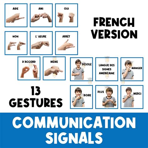 FRENCH ASL Hand Gestures | Hand Signs | Sign Language Flashcards ...