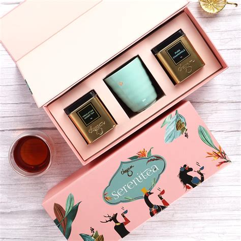 Chayam Serenitea Box - Premium Tea Gift Set with 18 Carat Gold Embossed ...