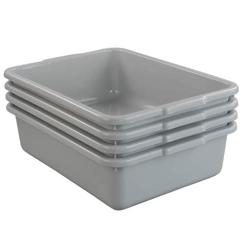 Wekiog Small Plastic Wash Basins, Grey Bus Box, 14.85" x 10.8" x 4.1"(4 ...