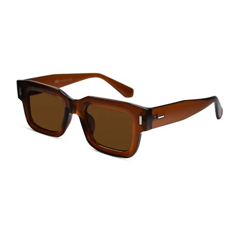 Brown Rectangular Sunglasses For Men & Women – LensKandy