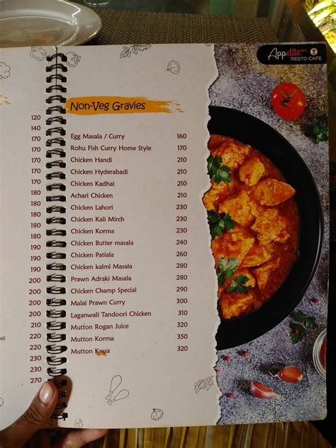 Menu at Appetite Resto Cafe, Burla