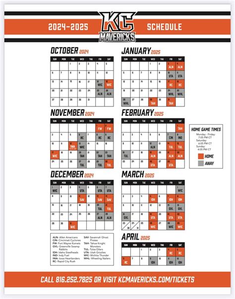KC Mavericks 2024-2025 Schedule Announced : r/KCMavericks