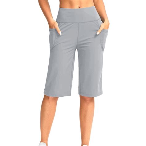 GXIPO Women Long Shorts 12" Knee Length Casual Workout Athletic Swim ...