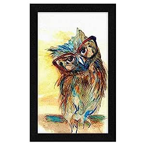 ArtX Paper Owl The Wiser Bird Natural Wall Art Painting, Multicolor ...