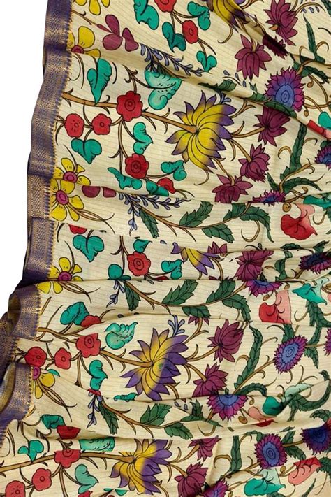 Hand Painted Kalamkari Silk Dupatta