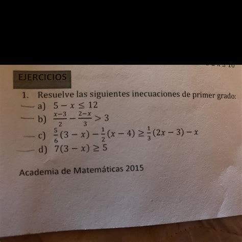 Me podrías ayudar a resolver las - Brainly.lat