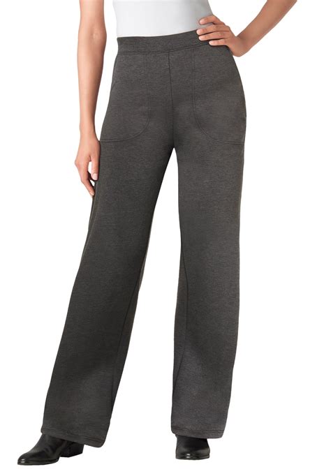 Woman Within Women's Plus Size Wide Leg Ponte Knit Pant Pant - Walmart.com