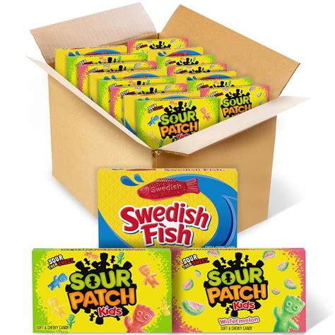 NabiscoVarietyPack SOUR PATCH KIDS and SWEDISH FISH Soft & Chewy Candy ...