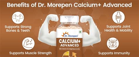 Dr. Morepen Calcium+ Advanced Tabs with Vitamin - D2, Magnesium & Zinc ...
