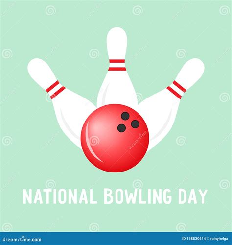National Bowling Day Simple Poster Stock Vector - Illustration of ...