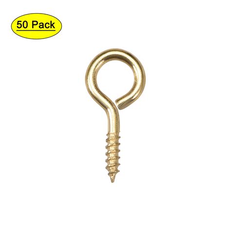 Uxcell 50Pcs Screw Eye Hooks Self Tapping Screws Screw-in Hanger Eye ...