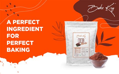 BAKE KING Natural & Organic Cocoa Powder for Cake and Chocolates 200gm ...