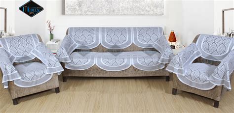 MEBELS JOY Poly Cotton Leaf Design Sofa Cover, for 3 Seater and 2 ...