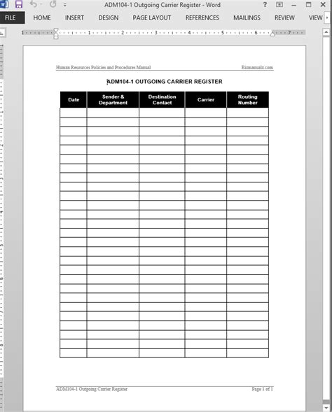 Image result for Outgoing Mail Log Template