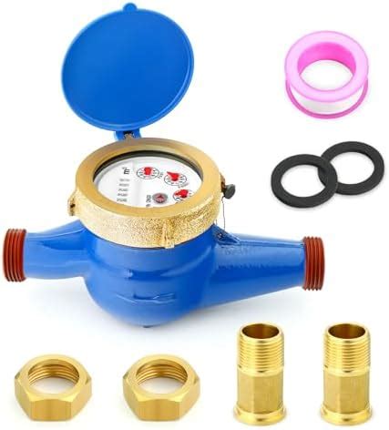 MEANLIN MEASURE 3/4" NPT Couplings Water Meter Cold Water Meter for ...