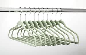 ULTRA-SLIM VELVET SUIT HANGERS - SET OF 10- Green : Amazon.in