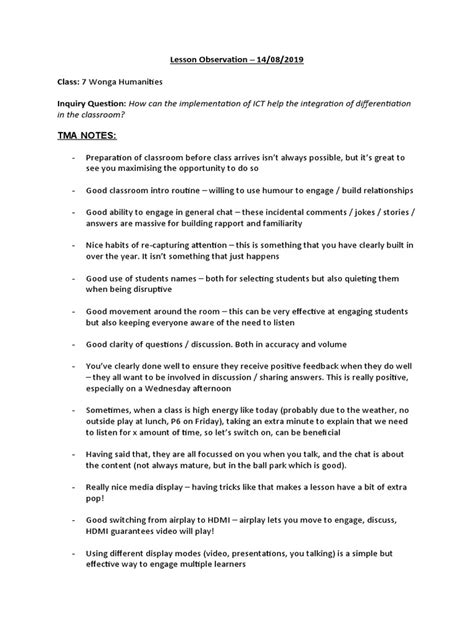 Image result for Lesson Observation Secondary