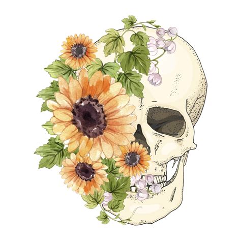 Floral Skull Background
