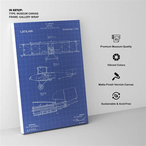 Airplane Blueprint Large 1: Buy Premium Framed Blueprints & Patent Art ...