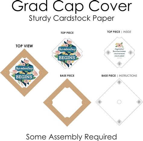 Big Dot of Happiness Floral Grad - Graduation Cap India | Ubuy