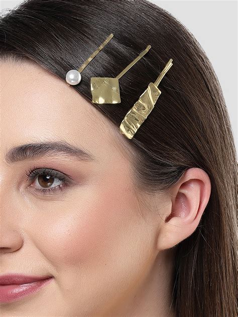 Bohey by KARATCART Gold Plated Gold Hair Clip for Women