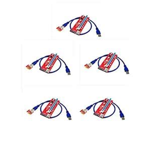 Generic 5pcs PCI-E 16x Powered USB 3.0 Extender Riser Adapter Card with ...