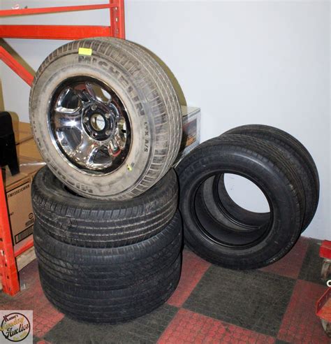 SIX MICHELIN 245/70R17 TIRES SOLD WITH 4 ALUMINUM