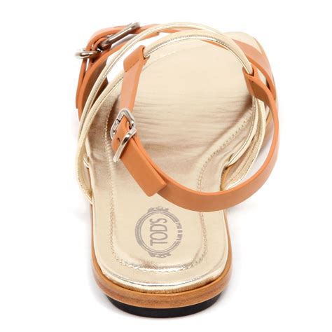 F3244 sandalo donna brown/gold TOD'S scarpe sandal shoe woman