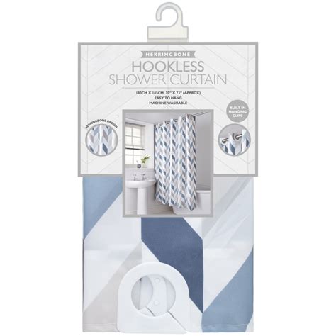 Hookless Print Shower Curtain - Blue | Shower Curtains | B&M Stores