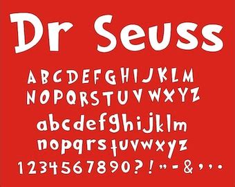 Dr seuss font svg | Etsy