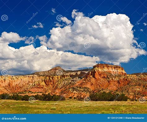 Abiquiu New Mexico Landscape and Clouds Stock Photo - Image of mexico ...
