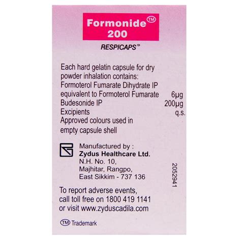 Formonide 200 Respicap 30's Price, Uses, Side Effects, Composition ...