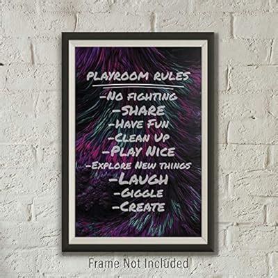 Buy Playroom Rules Daycare Poster Print | Cute Fun Poster for ...