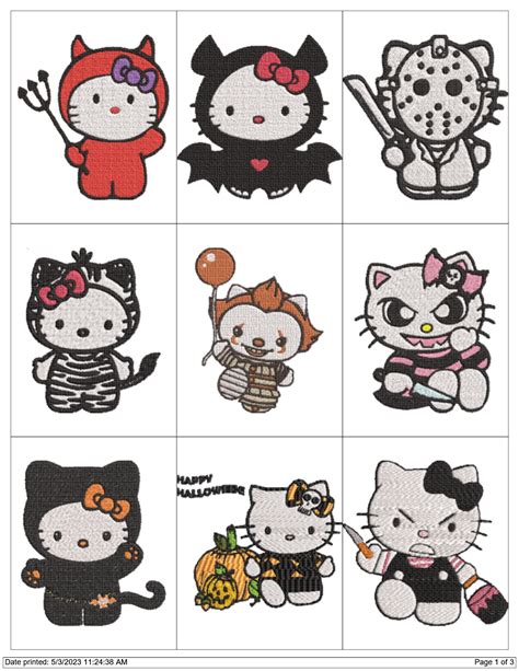 Collection HELLO KITTY HALLOWEEN HORROR KITTY Embroidery Mac - Inspire ...