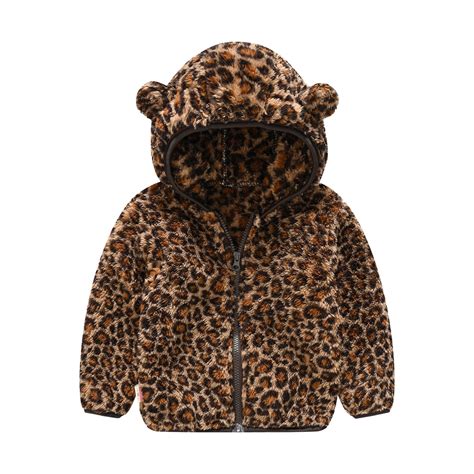 Elainilye Fashion Kids Fleece Jacket Toddler Baby Boys Girls Leopard ...
